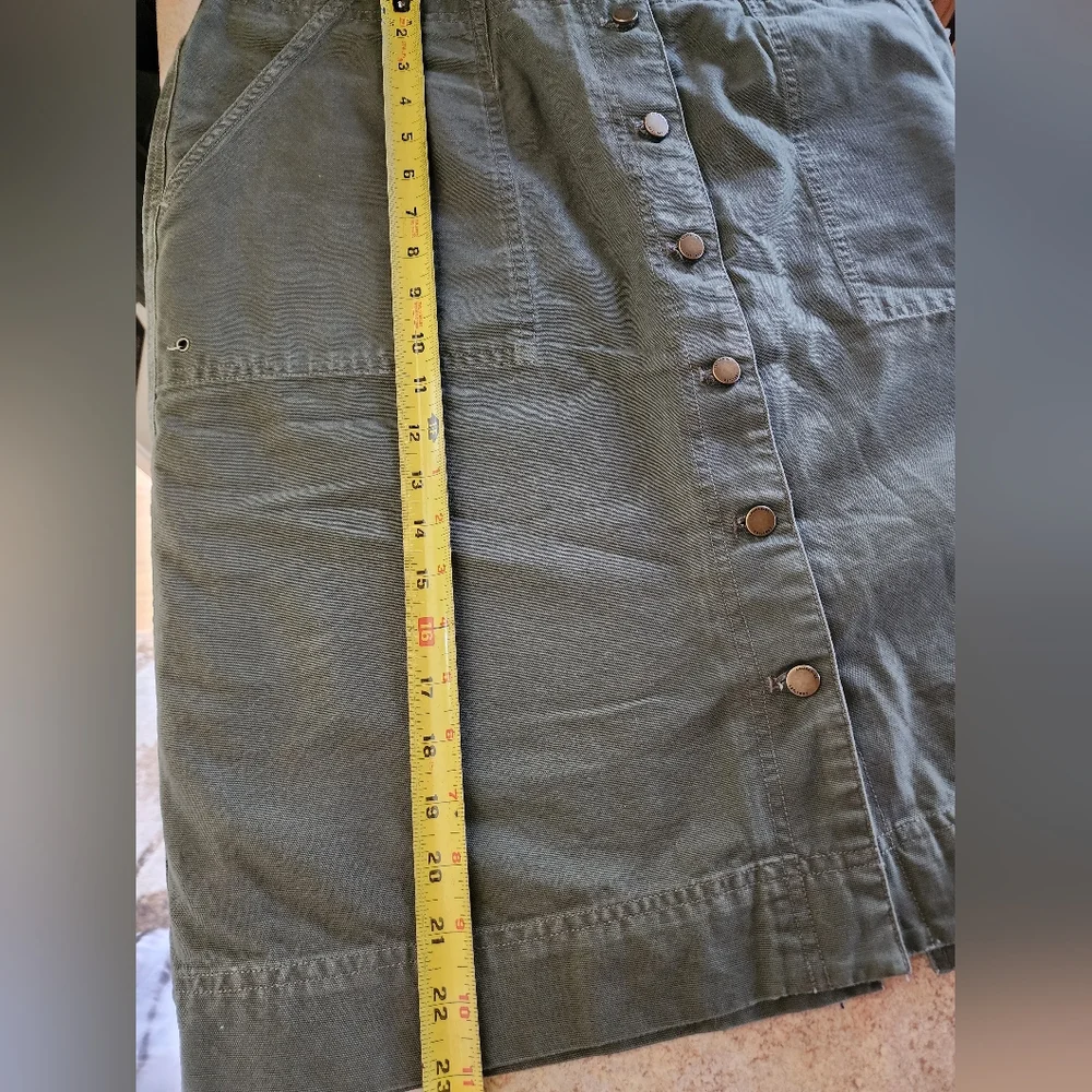 Lauren Ralph Lauren Olive Green Button Down Front Skirt Size 16W Vintage - Picture 3 of 11